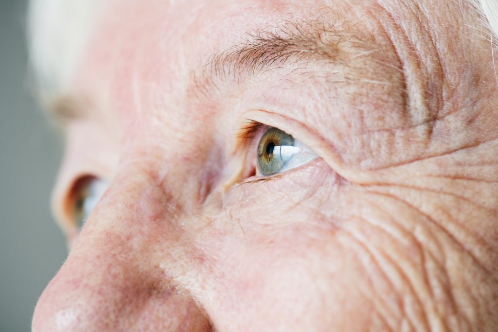 Close up picture of elderly man's eye